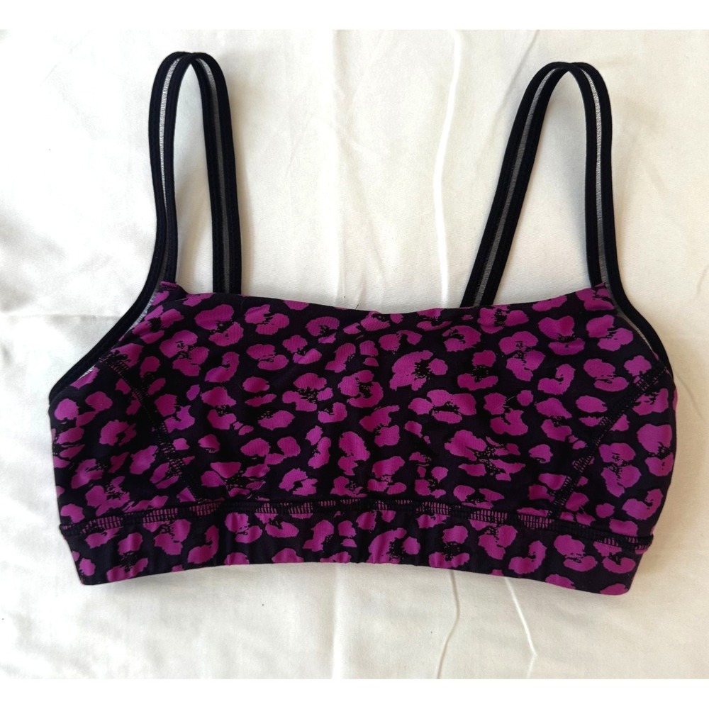 Lululemon Straight Up Bra - Mini Cherry Cheetah Ultra Violet Naval Blue - Size 6
